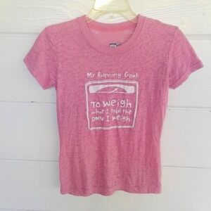 One More Mile Women's Pink Graphic Print T-Shirt Lightweight Top Running Medium